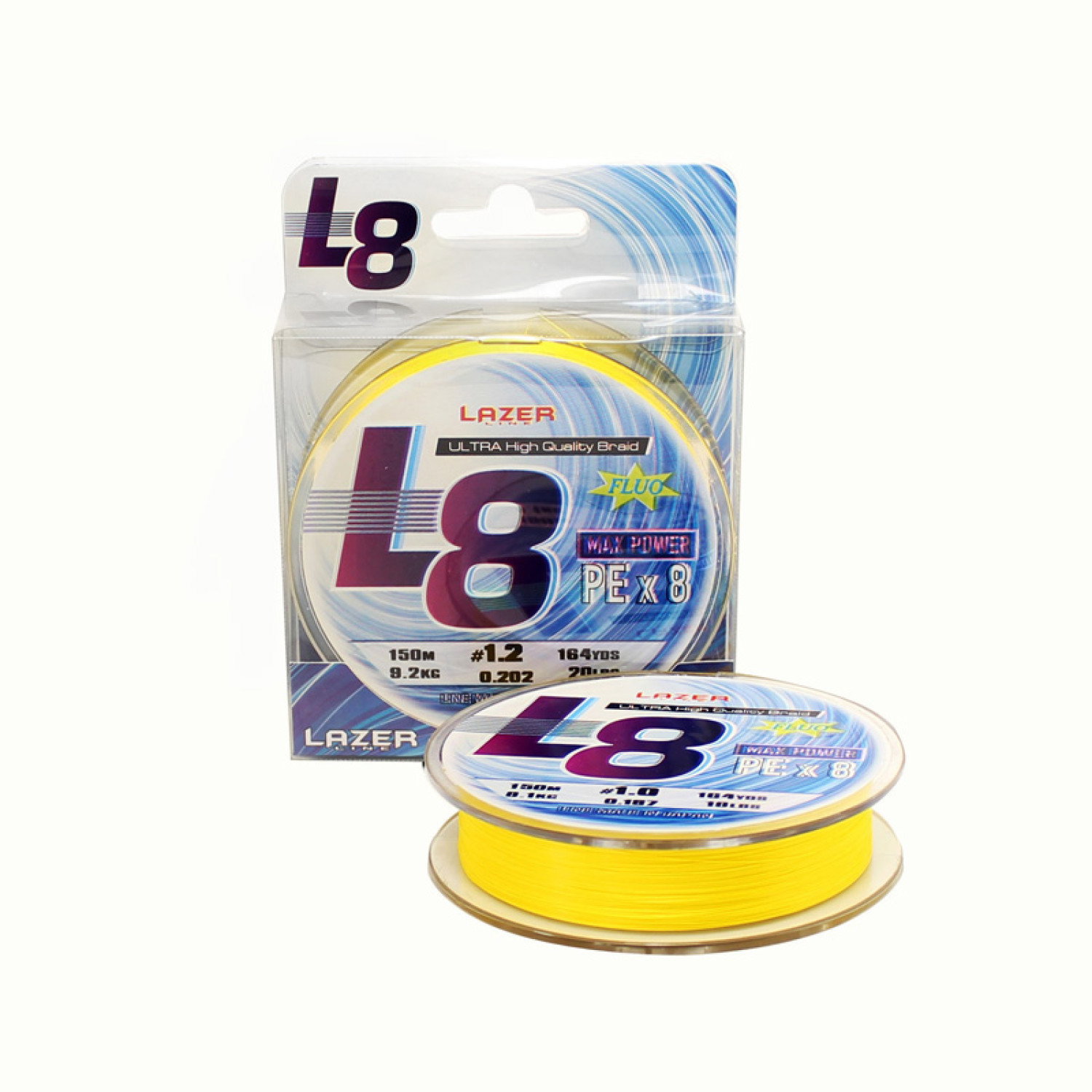 Плетено влакно PE L8 Fluo - Yellow 947330