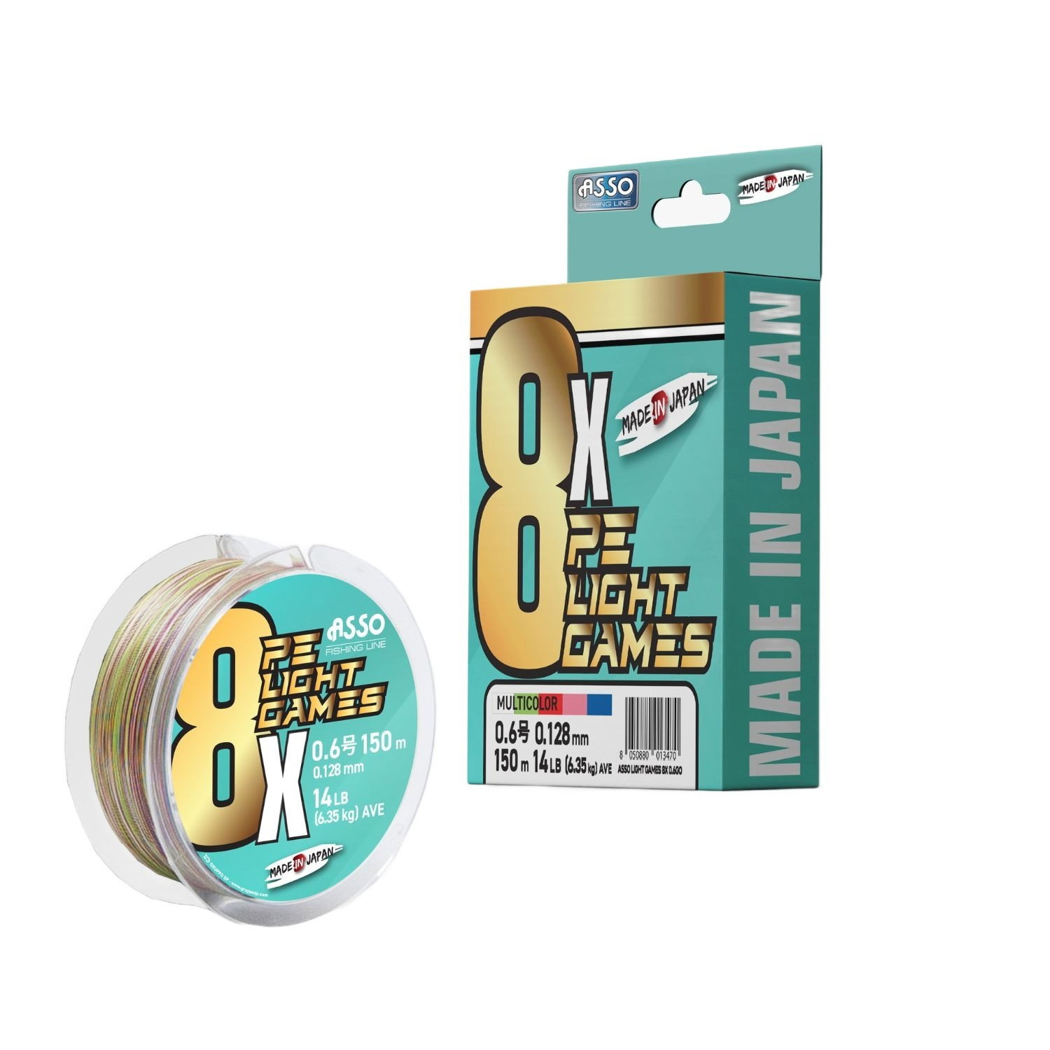 ASSO 8x LIGHT GAMES 0.8PE 150M MULTICOLOR