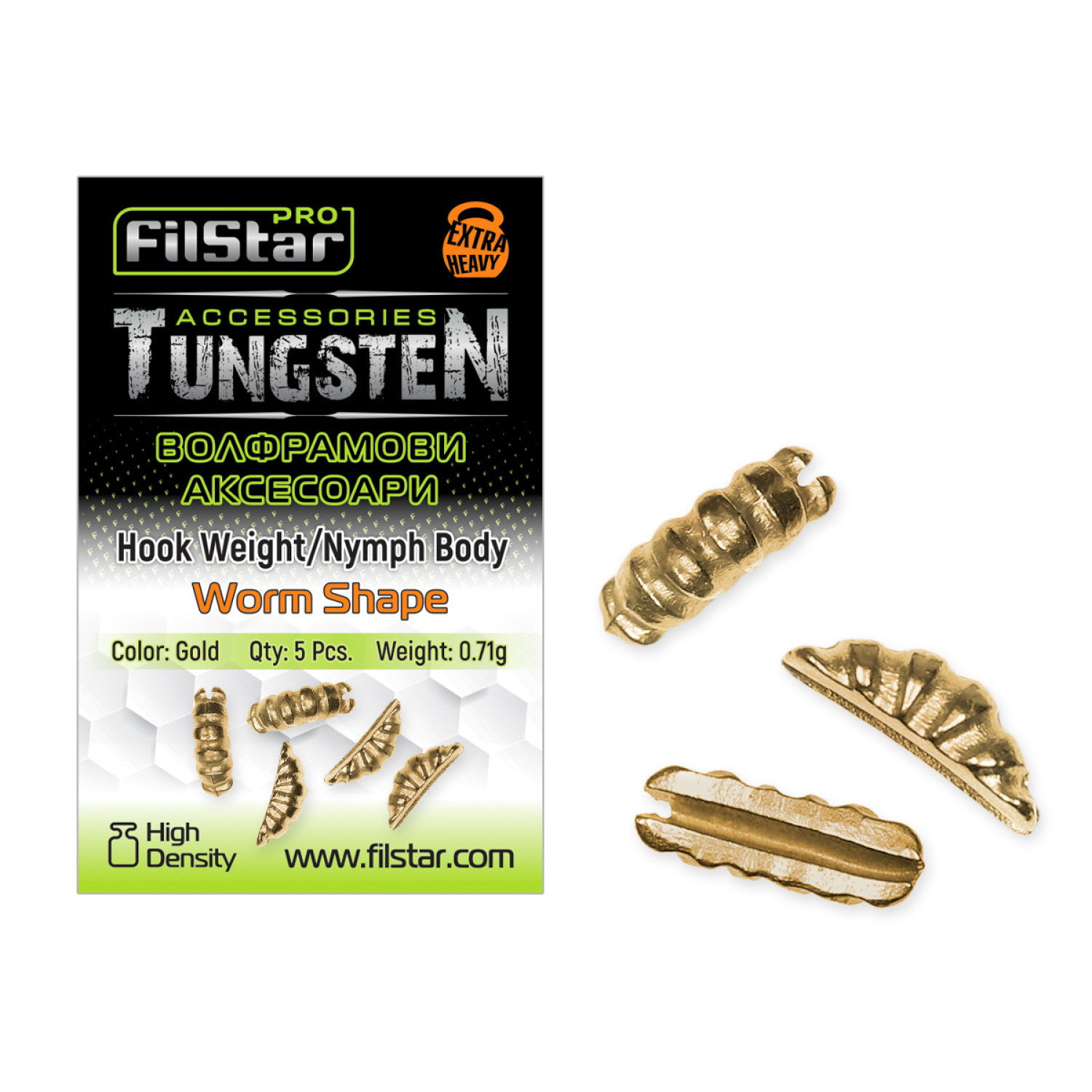 Волфрамово утежнение Filstar Hook Weight/Nymph Body - Worm Shape Worm Shape