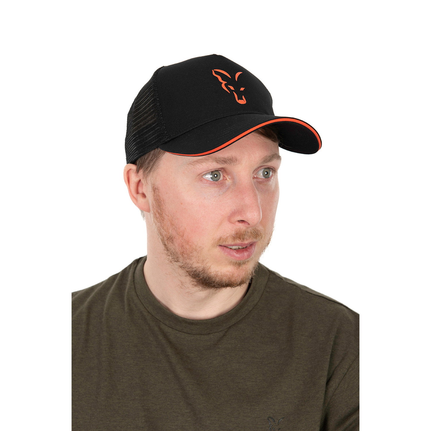 Шапка Fox Collection Trucker Cap Black & Orange CHH017