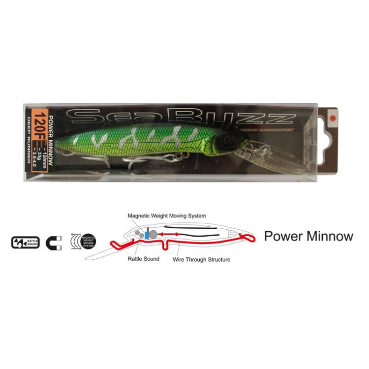 Воблер Sea Buzz Phantom Power Minnow 120F-DR 936200