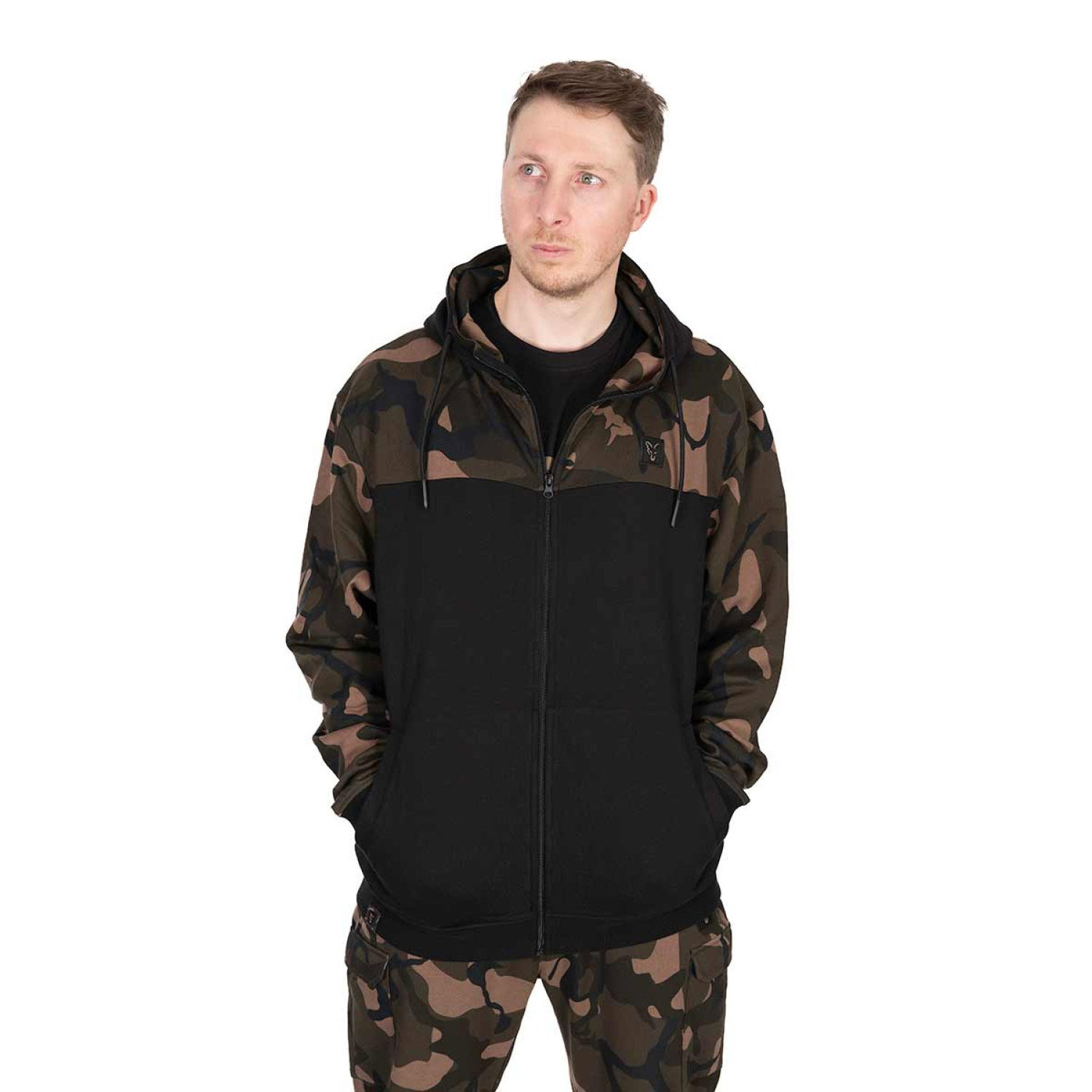 Суичър Fox LW BLack/Camo Split Zip Hoody CFX294