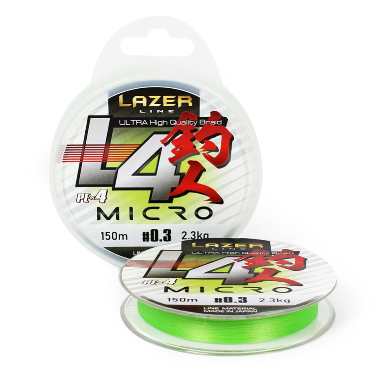 Плетено влакно Lazer PE L4 Micro Fluo Green 960412