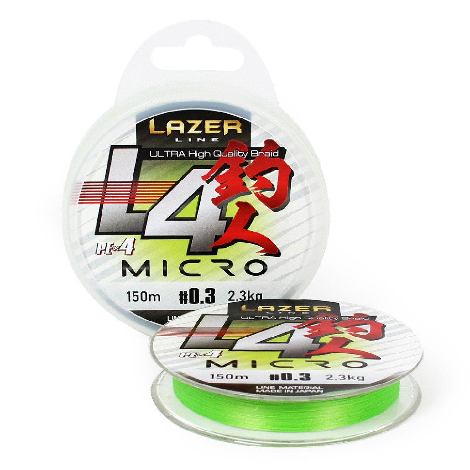Плетено влакно Lazer PE L4 Micro Fluo Green 960412