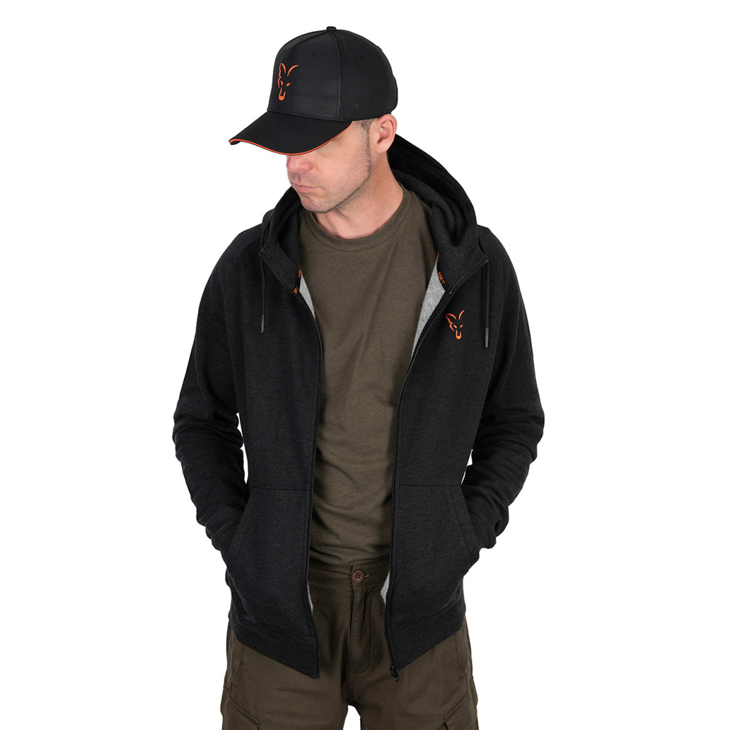 Суичър Fox Collection LW Hoody Black & Orange CCL191