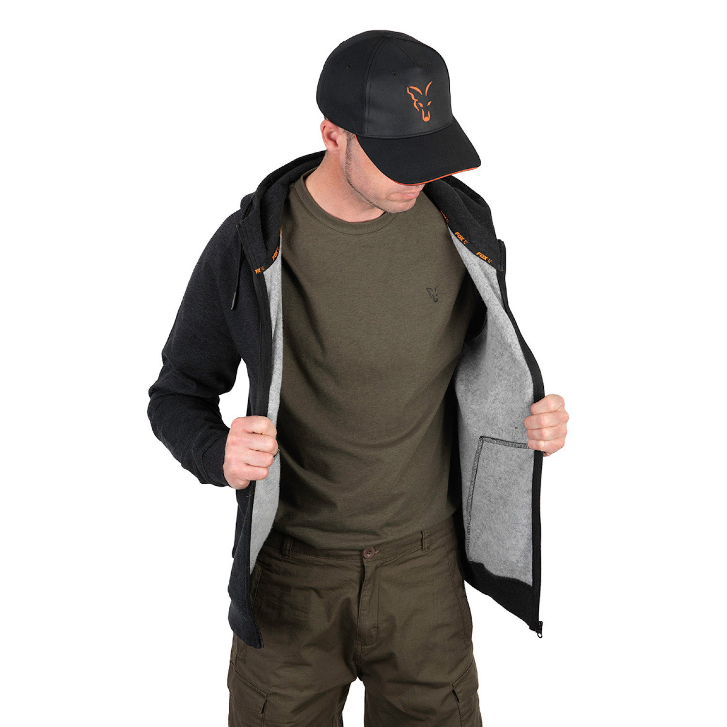 Суичър Fox Collection LW Hoody Black & Orange CCL191