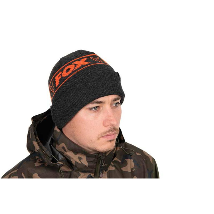 Шапка Fox Collection Beanie Hat - Black & Orange CHH019