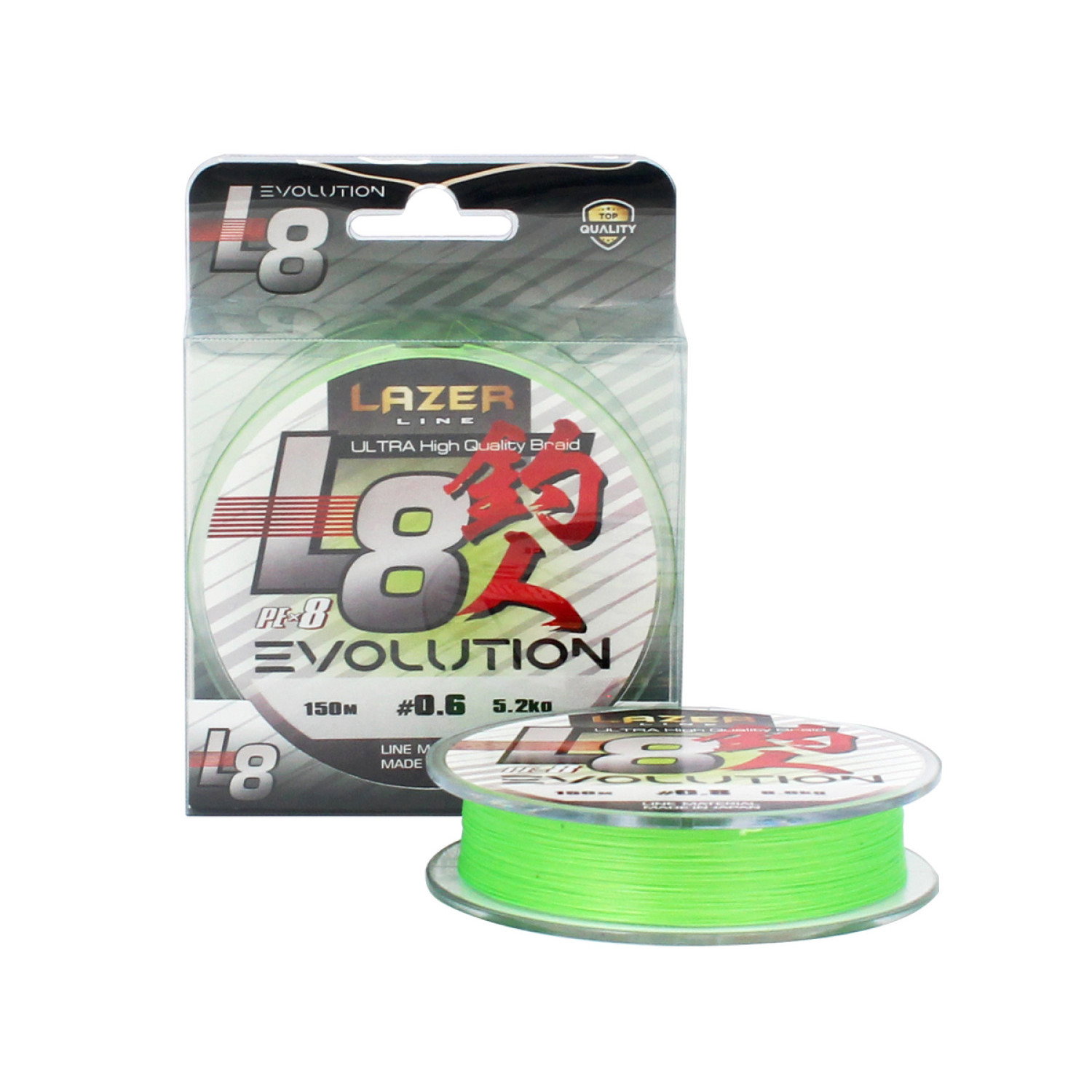Плетено влакно Lazer PE L8 Evolution Fluo Green 958130