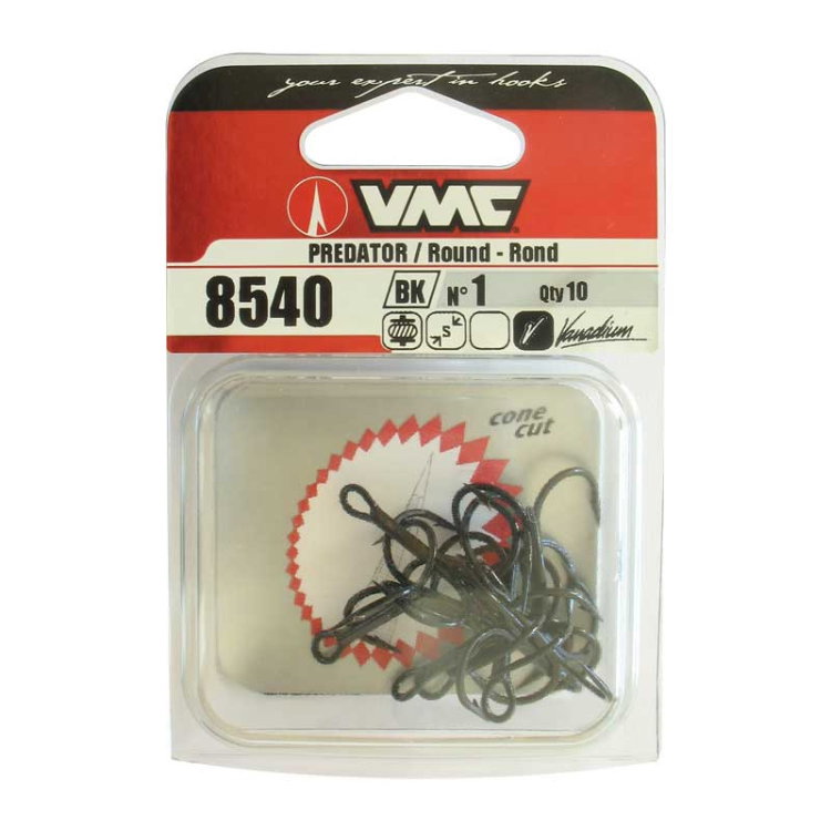 Тройни куки VMC 8540 BK Vanadium Round Treble 935493