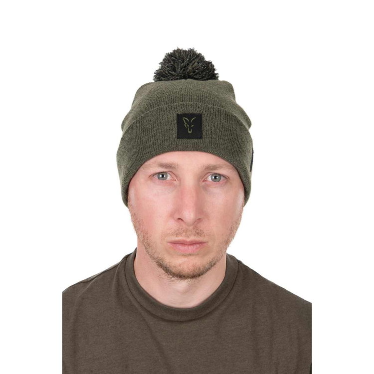 Шапка Fox Collection Bobble Hat, Green/Black CHH037