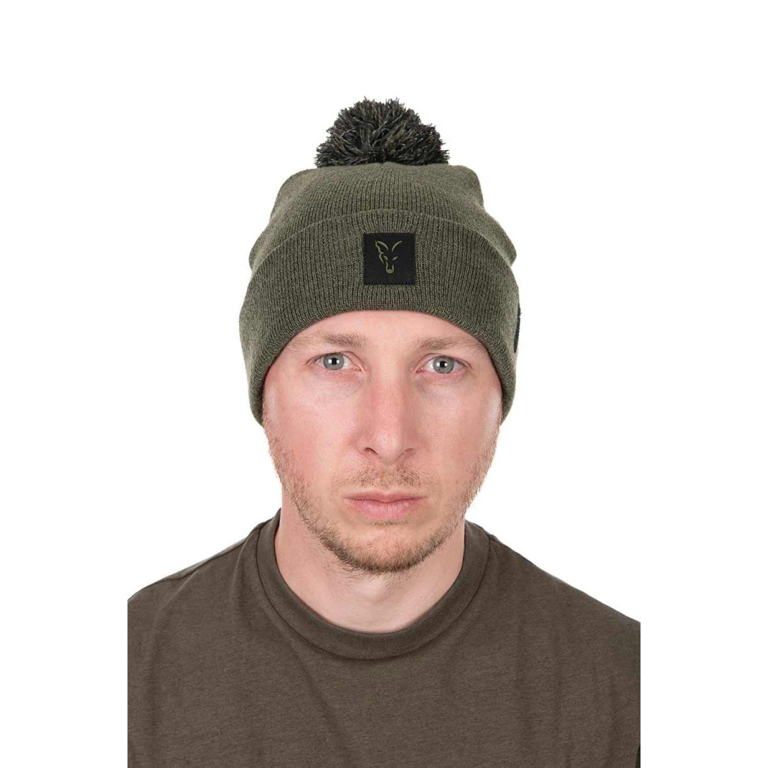 Шапка Fox Collection Bobble Hat, Green/Black CHH037