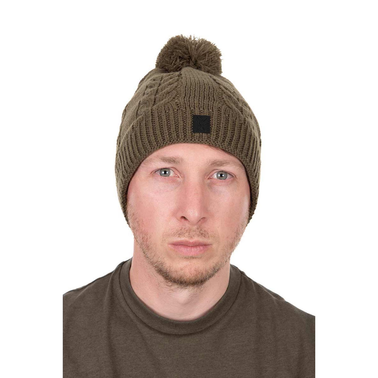 Шапка Fox Khaki Knitted Bobble CHH048