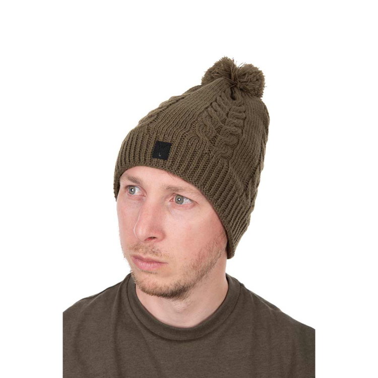 Шапка Fox Khaki Knitted Bobble CHH048