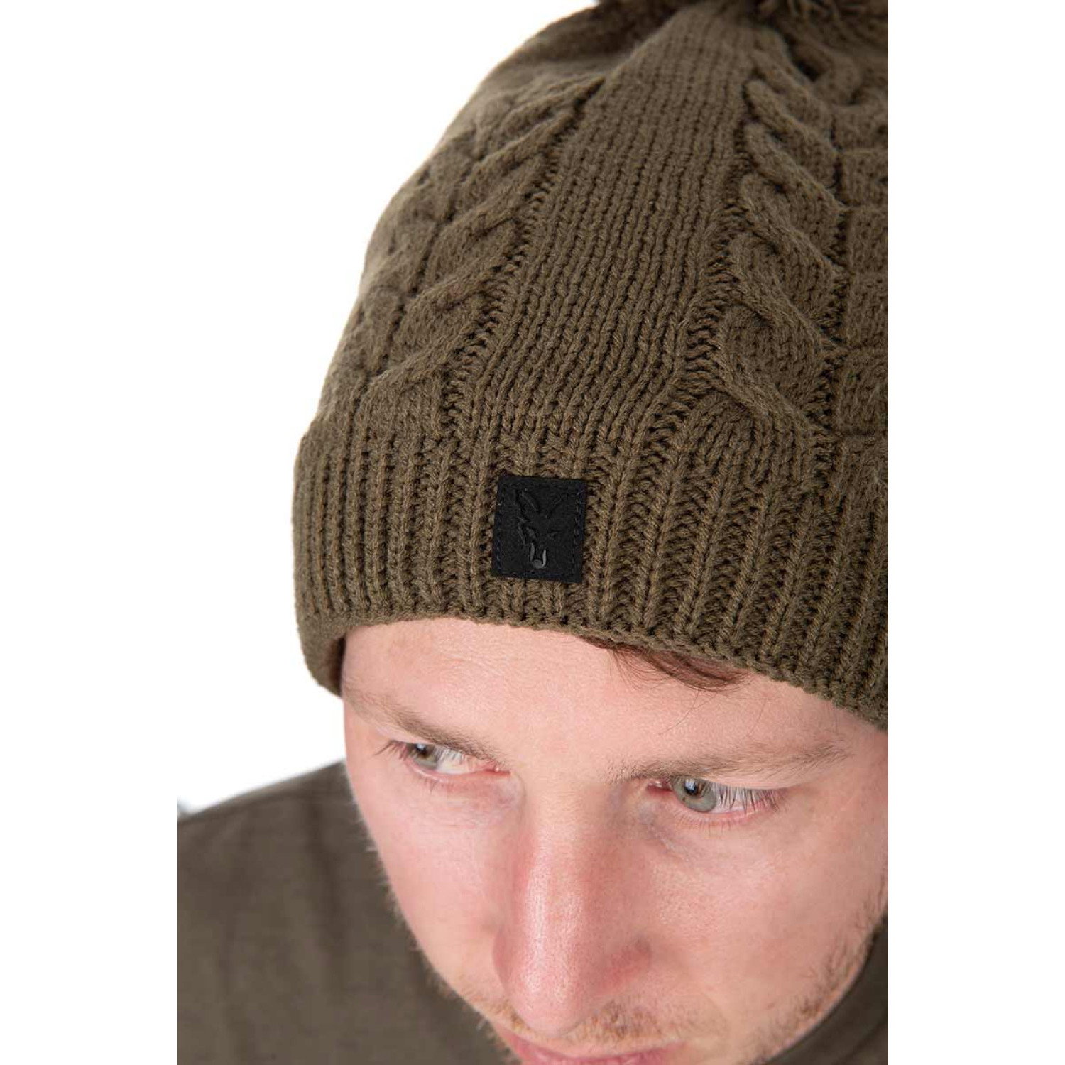 Шапка Fox Khaki Knitted Bobble CHH048