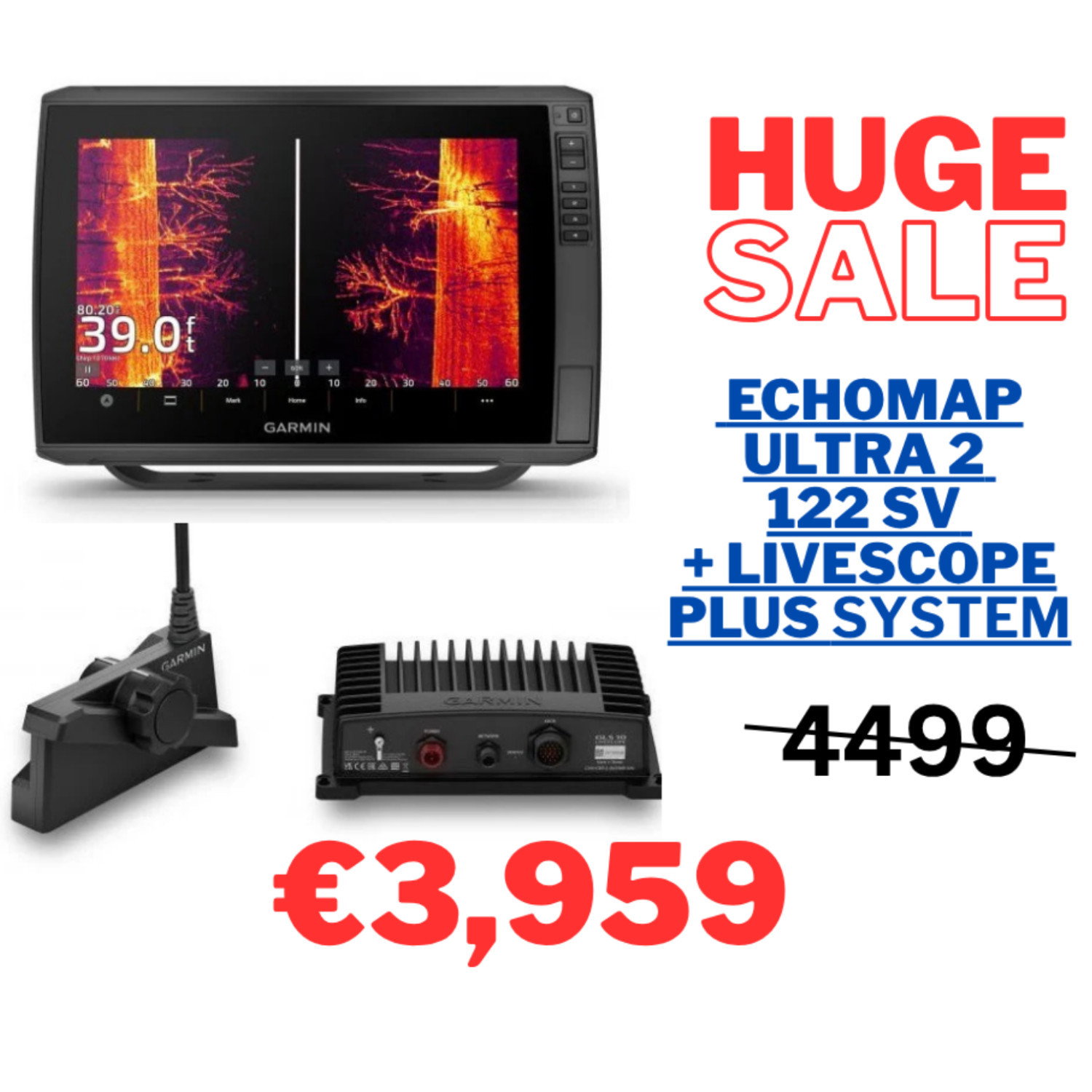 GARMIN Echomap Ultra 2 122sv + Livescope Plus SYSTEM