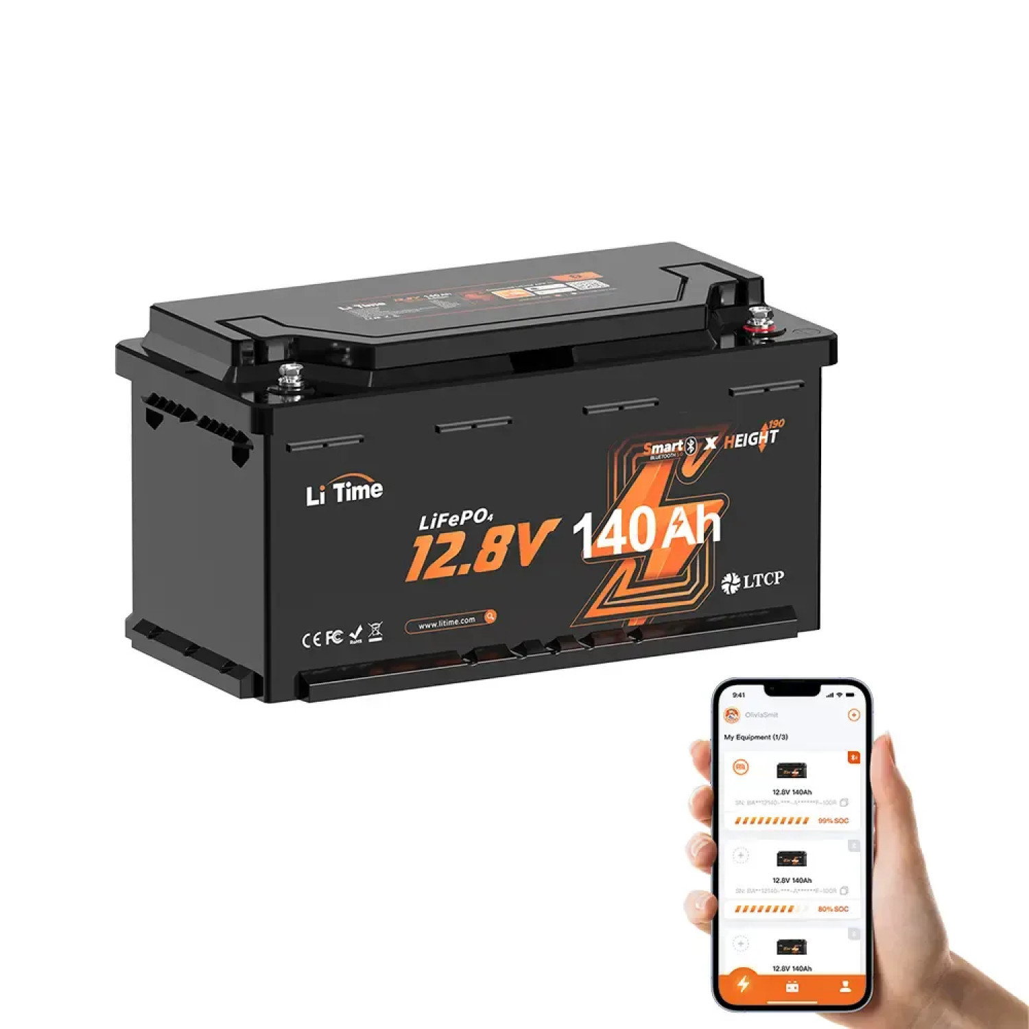 12V LiFePO4 140Ah Deep Cycle литиева батерия с Bluetooth