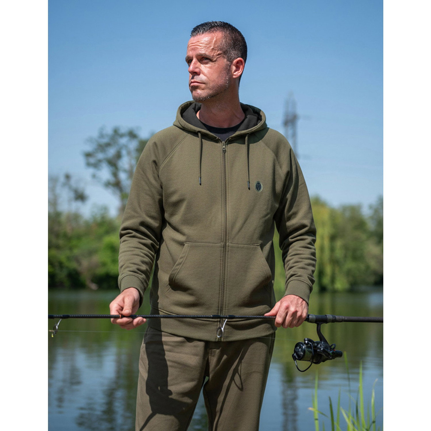 Суичър Fox Collection Zipped Hoody, Green CCL376