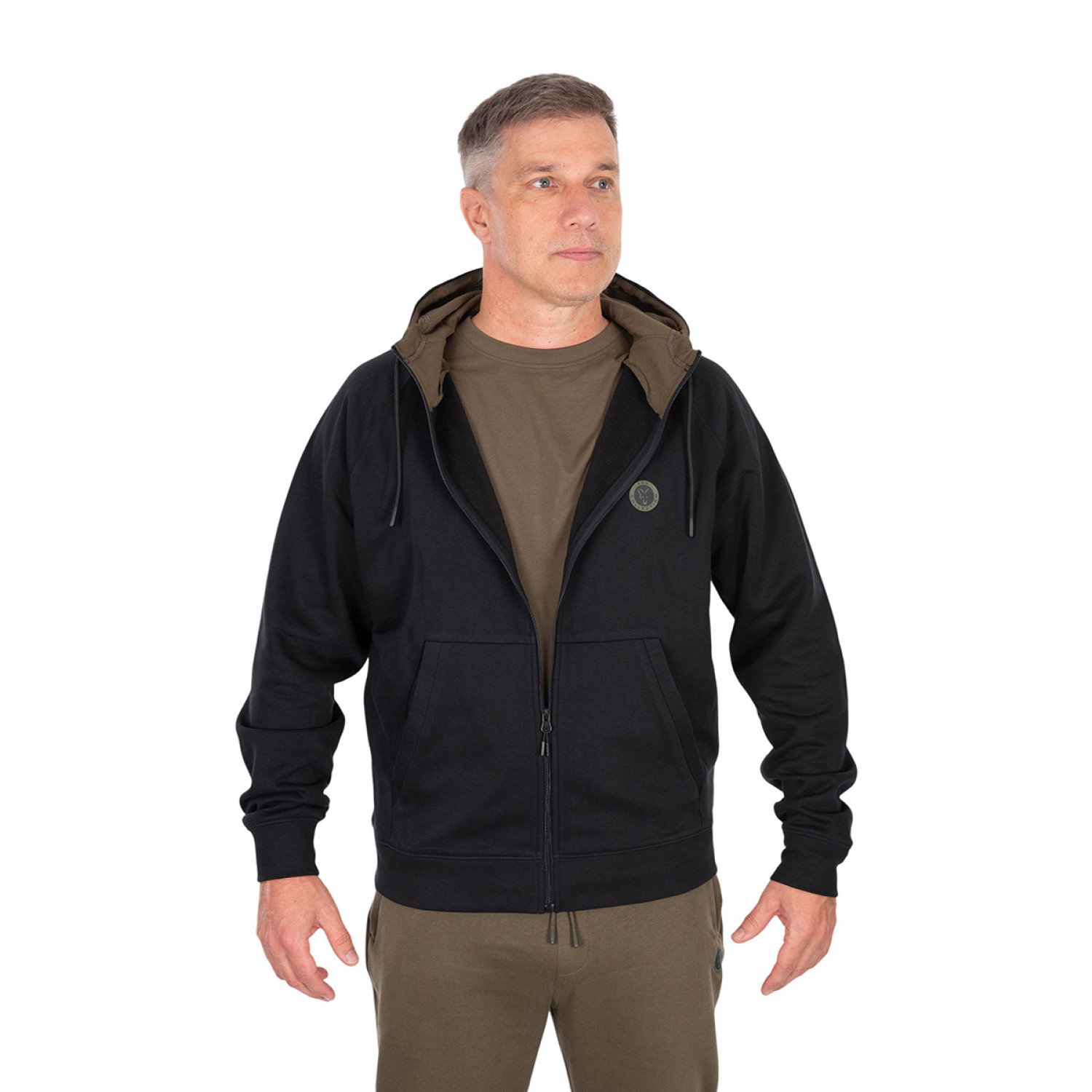 Суичър Fox Collection Zipped Hoody, Black CCL369