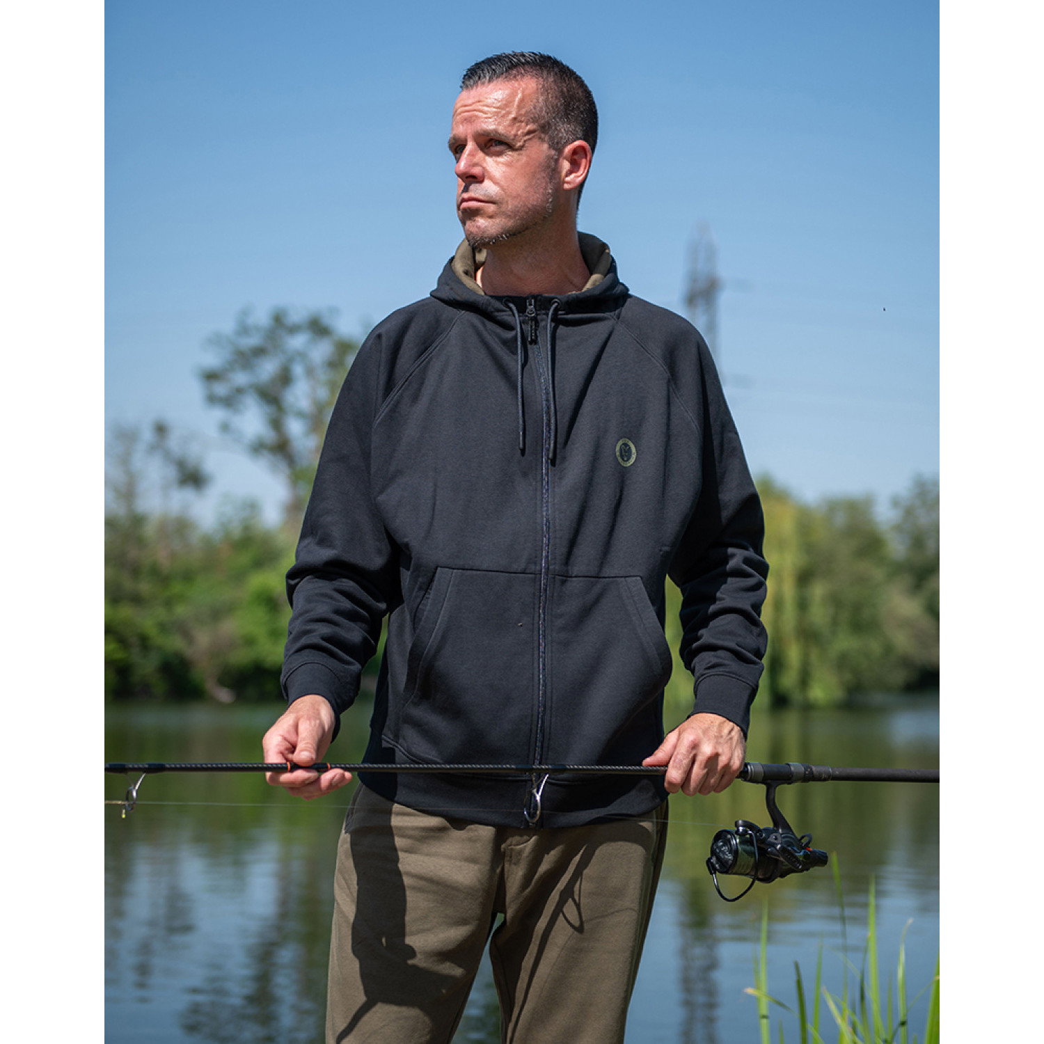 Суичър Fox Collection Zipped Hoody, Black CCL369