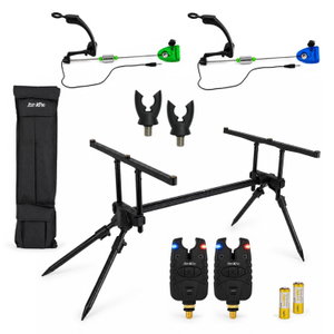Комплект шаранска стойка със сигнализатори Fish-Xpro Luxe Rodpod-Set Complete 2-Rods RAVAV8240