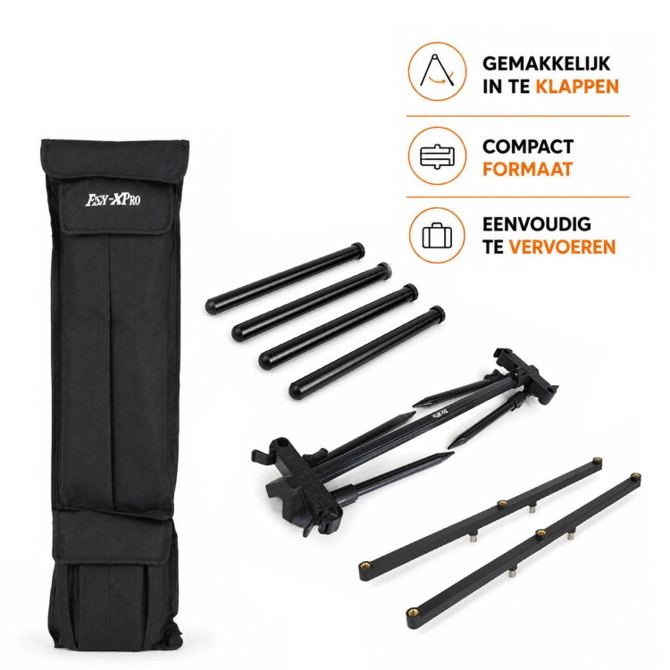 Комплект шаранска стойка със сигнализатори Fish-Xpro Luxe Rodpod-Set Complete 2-Rods RAVAV8240