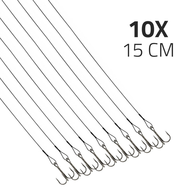 Повод за щука DLT Steel Leaders with Treble Hook on Card DLTAV4987