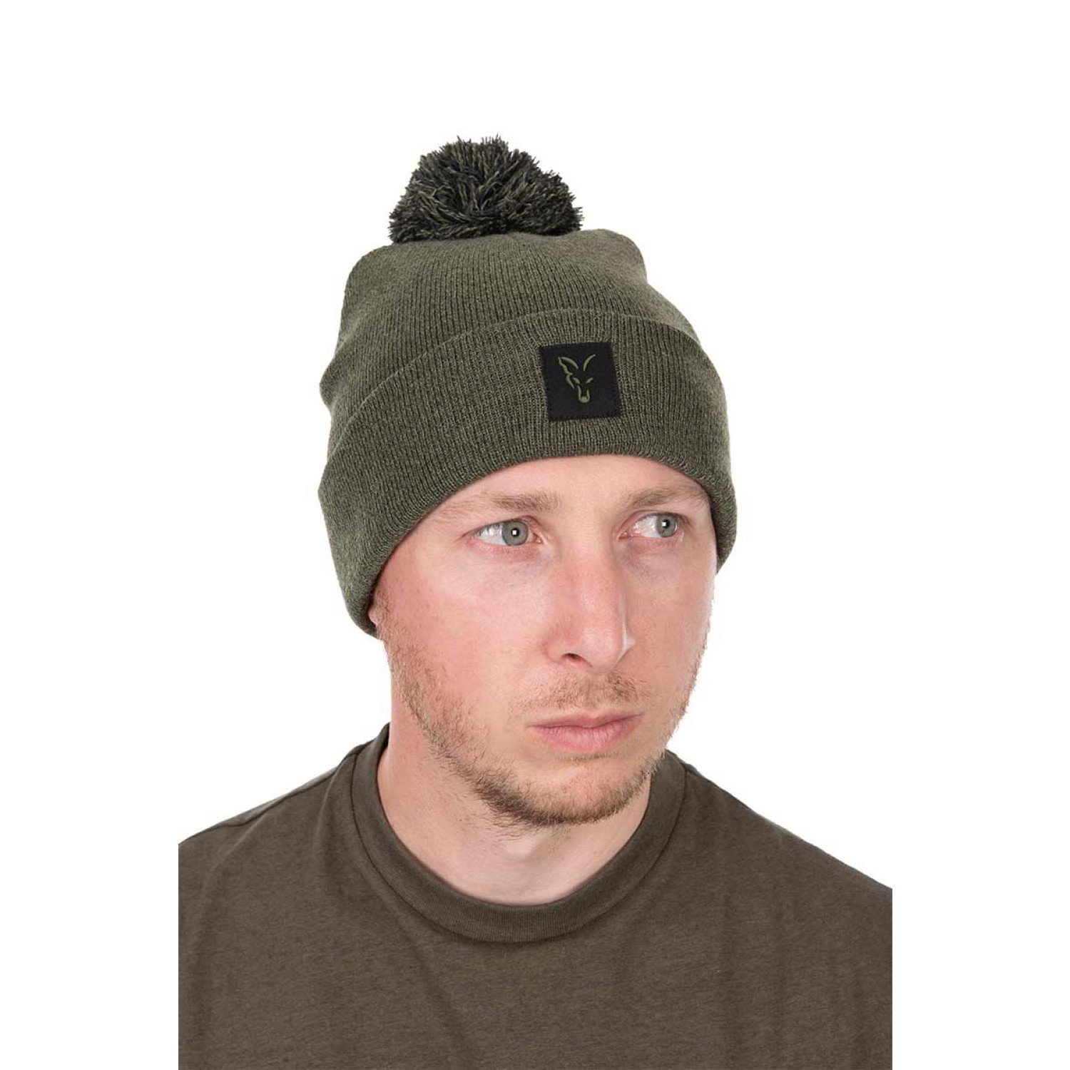 Шапка Fox Collection Bobble Hat, Green/Black CHH037