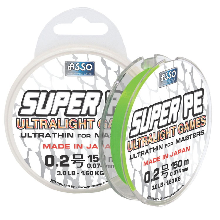 ASSO Super PE 4X Ultralight Games  0.5PE 150 m Fluo Green