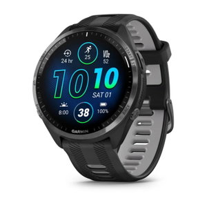Forerunner® 965 - Carbon Grey DLC Titanium безел с Black корпус и Black/Powder Grey силиконова каишка