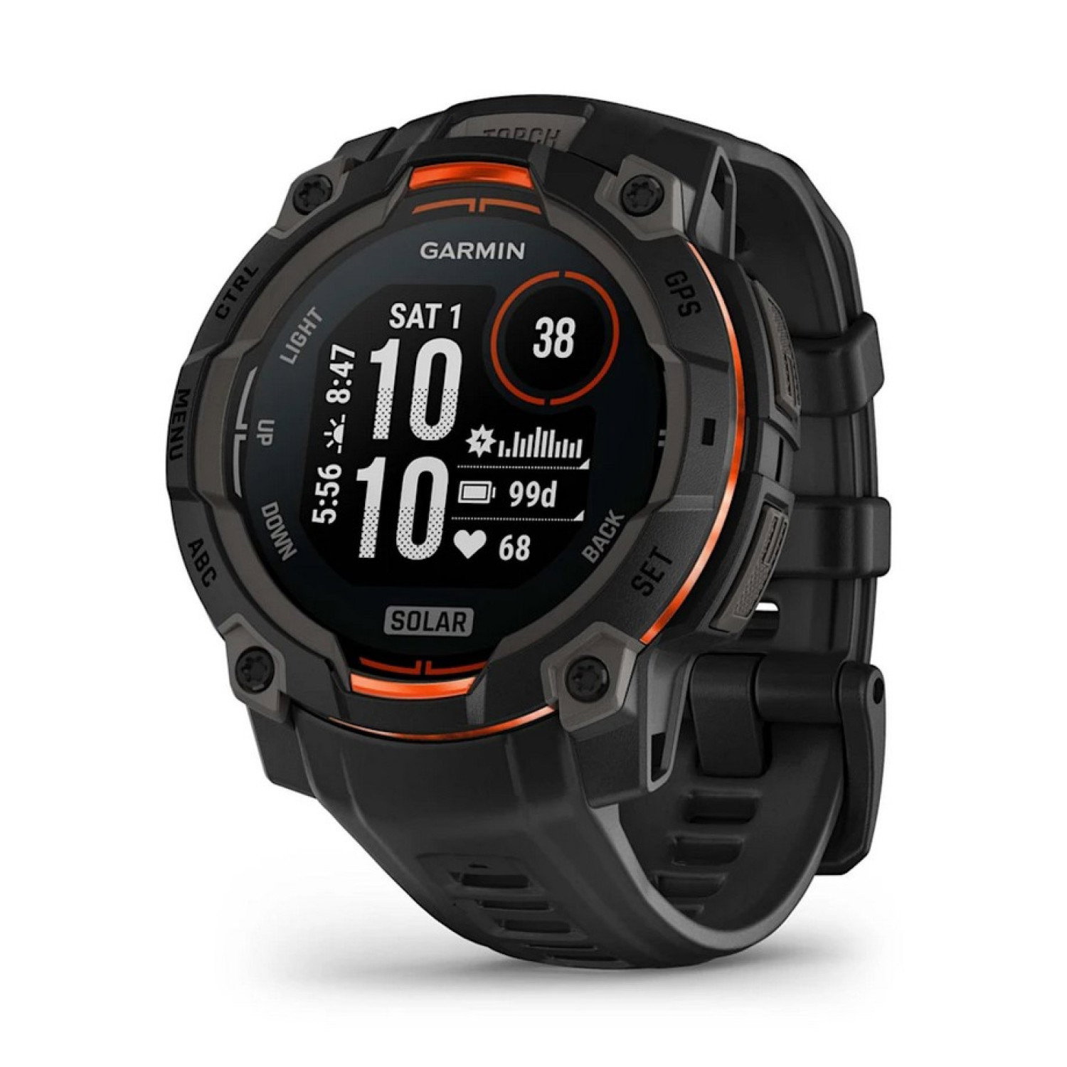 Instinct® 3 – 45 мм, Solar - Instinct 3 – 45 мм, Solar - Black с Black каишка