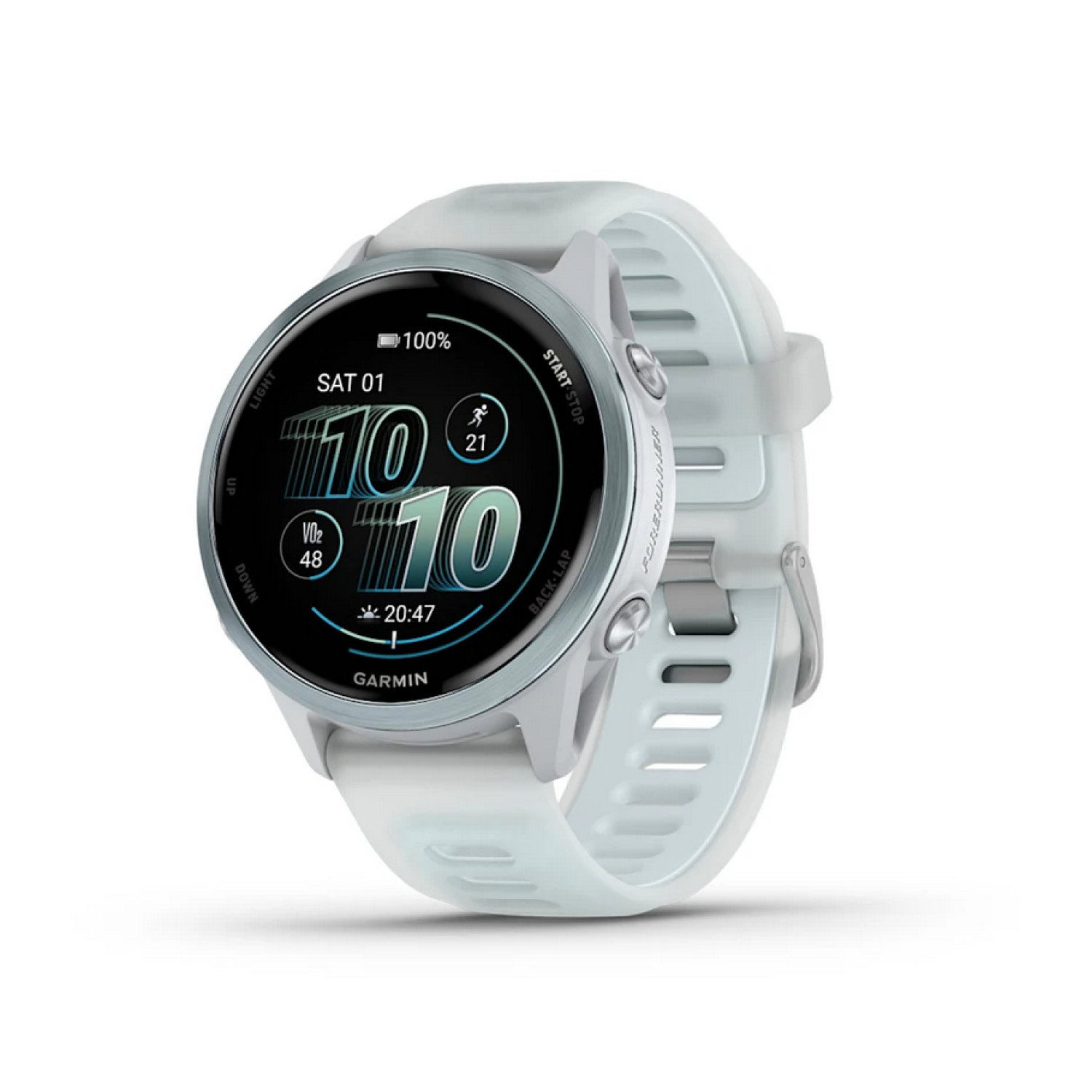 Forerunner® 570 - 42мм - Forerunner® 570 - 42мм - Cloud Blue Aluminium с Translucent Whitestone/Cloud Blue каишка