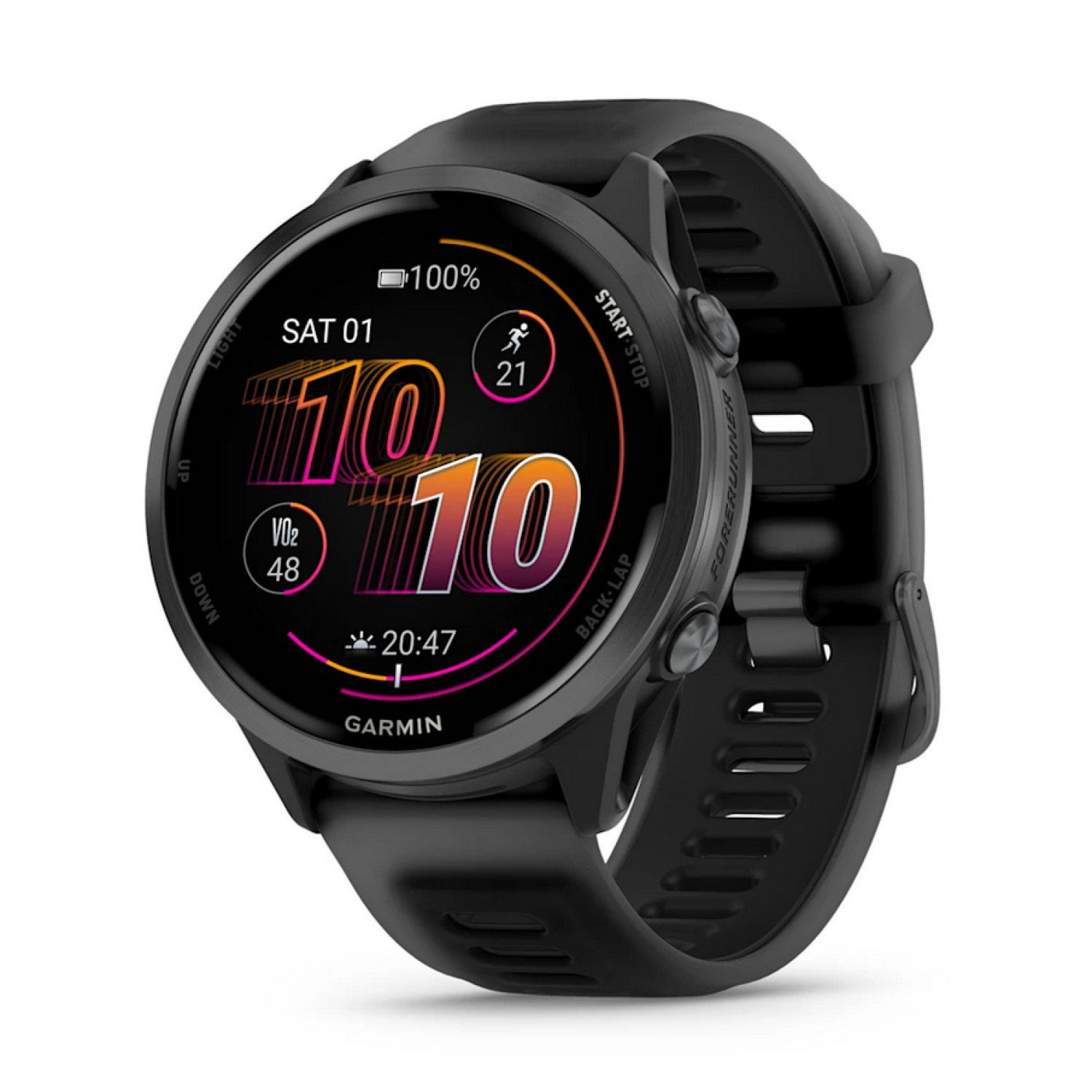 Forerunner® 570 - 47мм - Forerunner® 570 - 47мм - Slate Grey Aluminium с Translucent Black/Black каишка