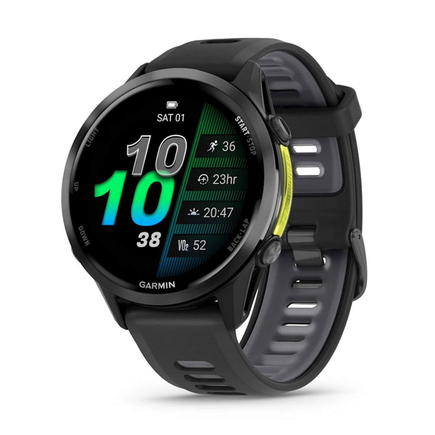 Forerunner® 970 - Forerunner® 970 - Carbon Grey DLC Titanium с Black корпус и Black/Translucent Whitestone каишка