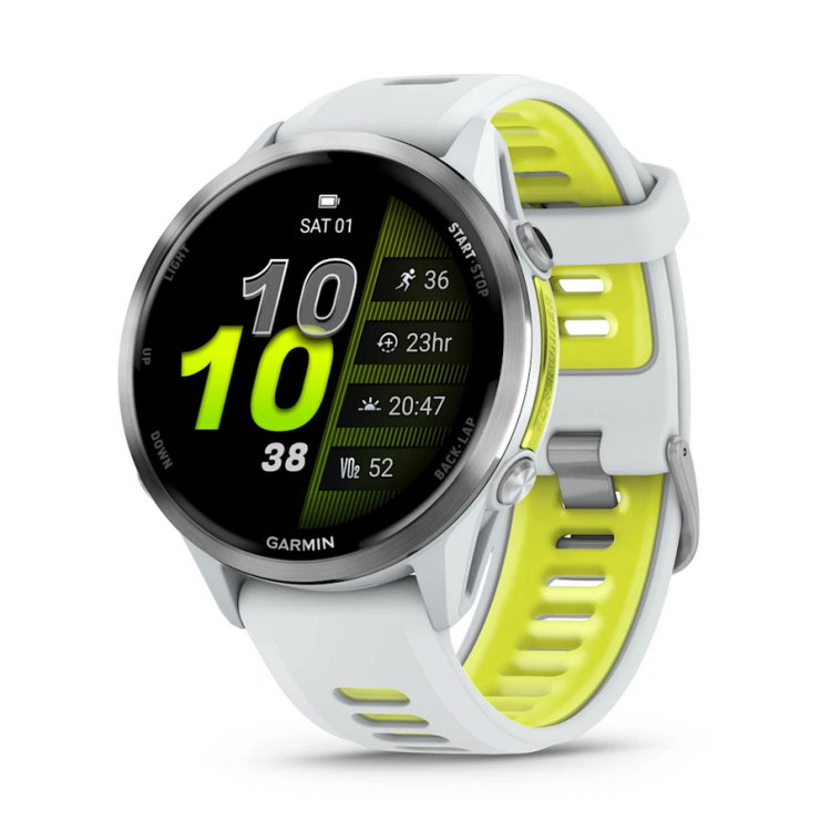 Forerunner® 970 - Forerunner® 970 - Titanium с Whitestone корпус и Whitestone/Translucent Amp Yellow каишка