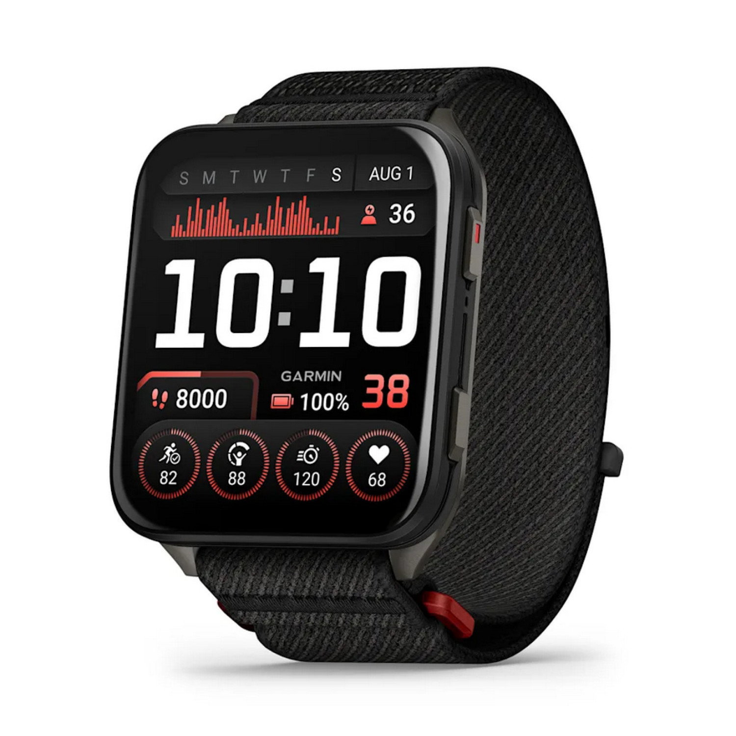 Venu® X1 - Venu® X1 -  Black с Slate титаниев заден капак и Black ComfortFit найлонова каишка