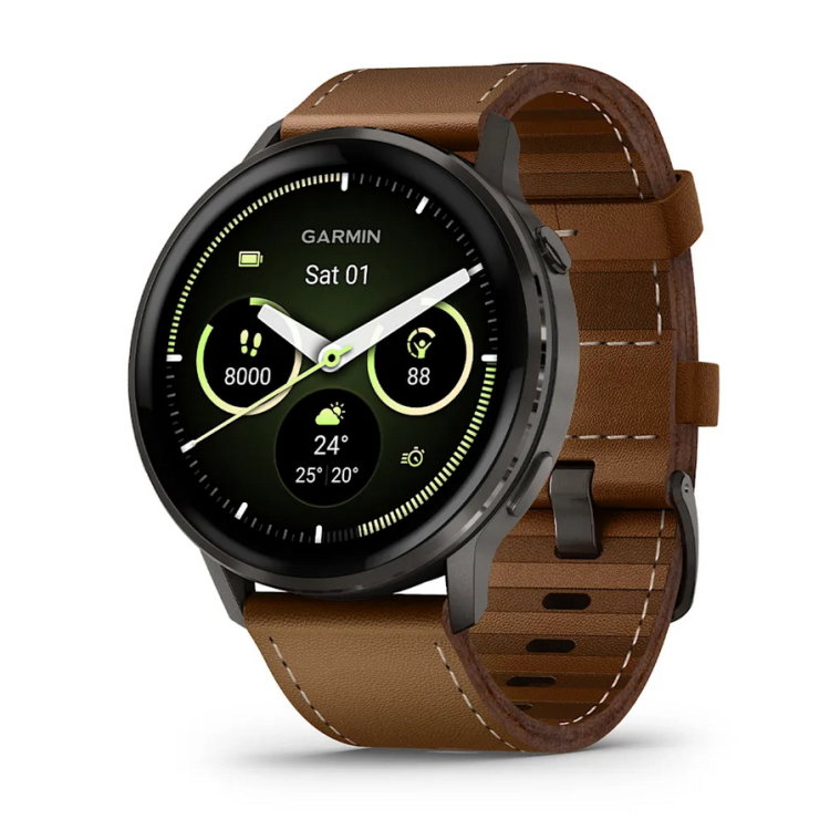 Venu® 4 - 45 мм - Venu® 4 - 45 мм, Slate с Brown кожена каишка