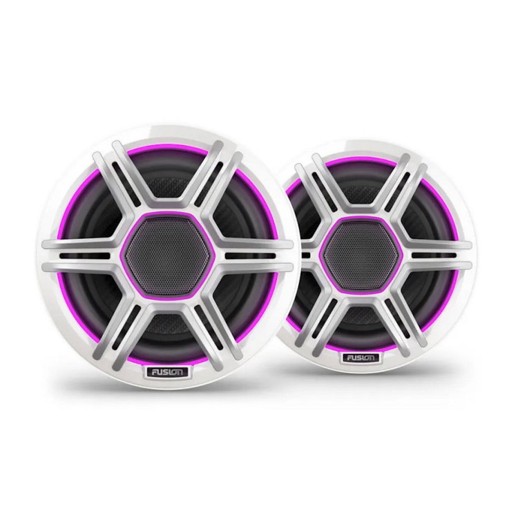 Fusion Apollo™ високоговорители - 6,5" LED морски високоговорители със спортни бели решетки
