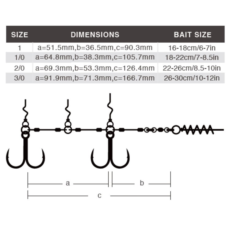 Монтаж за силиконови примамки BKK CHAIN-21 STINGER RIG